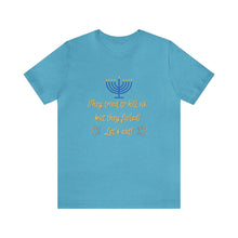 Load image into Gallery viewer, Hanukkah "Let's Eat!" Unisex Jersey Short Sleeve Tee