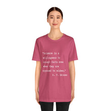 Load image into Gallery viewer, Science Quote Unisex Jersey Short Sleeve Tee