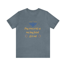 Load image into Gallery viewer, Hanukkah "Let's Eat!" Unisex Jersey Short Sleeve Tee