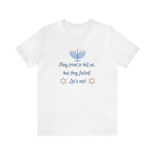 Load image into Gallery viewer, Hanukkah "Let's Eat!" Unisex Jersey Short Sleeve Tee