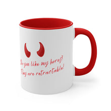 Load image into Gallery viewer, "Do you like my horns?" Accent Coffee Mug, 11oz