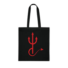 Load image into Gallery viewer, "Do you like my horns? They are retractable" Cotton Tote with Dr. Inna quote