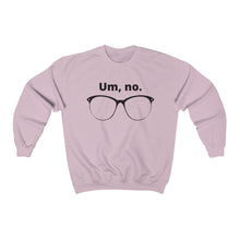 Load image into Gallery viewer, "Um, no" Unisex Heavy Blend™ Crewneck Sweatshirt (Large glasses version)