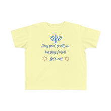 Load image into Gallery viewer, Hanukkah &quot;Let&#39;s Eat!&quot;  Kid&#39;s Fine Jersey Tee
