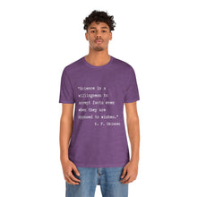 Load image into Gallery viewer, Science Quote Unisex Jersey Short Sleeve Tee
