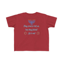 Load image into Gallery viewer, Hanukkah &quot;Let&#39;s Eat!&quot;  Kid&#39;s Fine Jersey Tee
