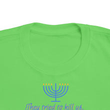 Load image into Gallery viewer, Hanukkah &quot;Let&#39;s Eat!&quot;  Kid&#39;s Fine Jersey Tee
