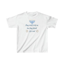 Load image into Gallery viewer, Hanukkah &quot;Let&#39;s Eat!&quot;  Youth&#39;s Cotton Tee
