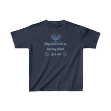 Load image into Gallery viewer, Hanukkah &quot;Let&#39;s Eat!&quot;  Youth&#39;s Cotton Tee
