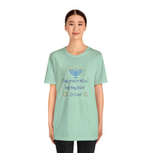 Load image into Gallery viewer, Hanukkah &quot;Let&#39;s Eat!&quot; Unisex Jersey Short Sleeve Tee
