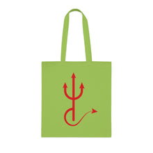 Load image into Gallery viewer, &quot;Do you like my horns? They are retractable&quot; Cotton Tote with Dr. Inna quote
