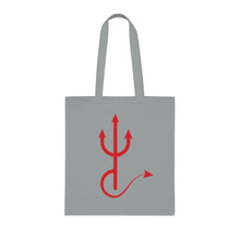 Load image into Gallery viewer, &quot;Do you like my horns? They are retractable&quot; Cotton Tote with Dr. Inna quote
